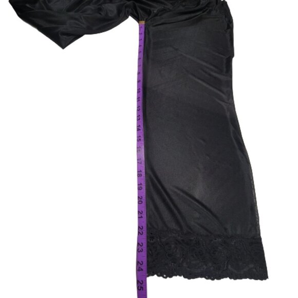 Sheer Black Pants Elastic Waist Wide Leg Long Black Pants - Size S, M - Picture 9 of 11